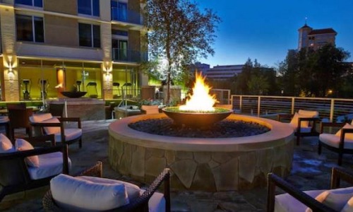 Great Food Meets Fresh Air - outdoor fireplace