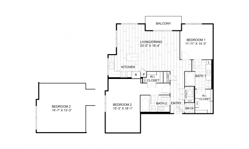 Brady P.2G.1A Two-Bed/Two-Bath Floorplan - Satisfy Your Craving for Delicious Living